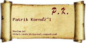 Patrik Kornél névjegykártya